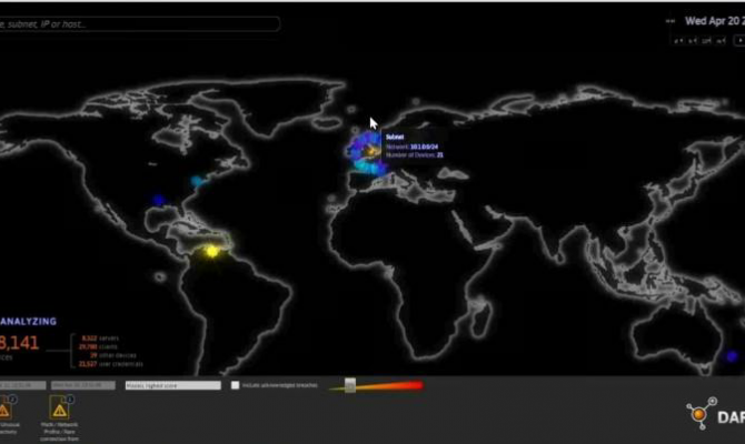 Консоль оператора в Darktrace Enterprise Immune System