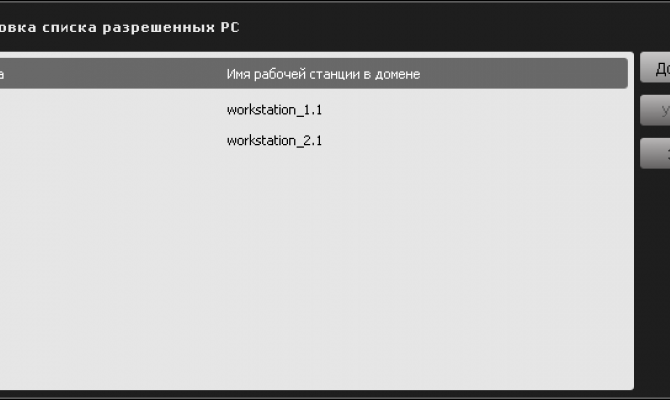 Список разрешенных ПК