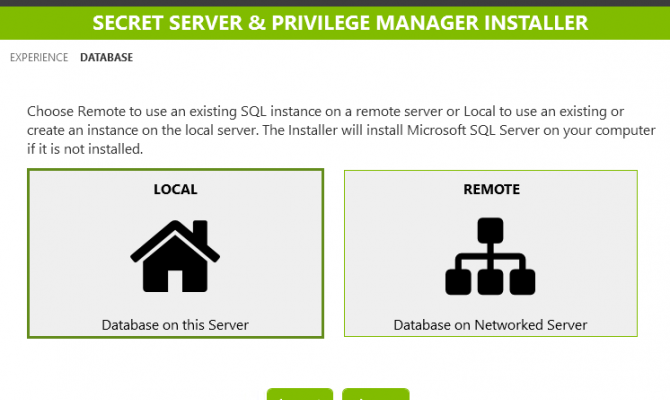 Выбор SQL-сервера для развертывания Thycotic Secret Server