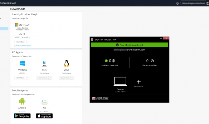 ID-Guard для разных типов устройств в CloudGuard SaaS