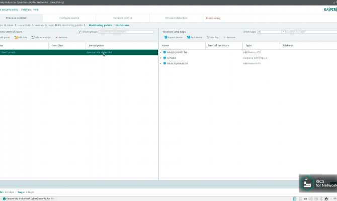 Контроль процессов Kaspersky Industrial CyberSecurity