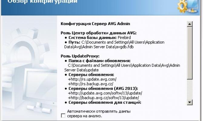 Обзор конфигурации AVG AntiVirus Business Edition
