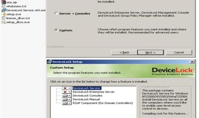 Установка управляющего сервера DeviceLock DLP Suite