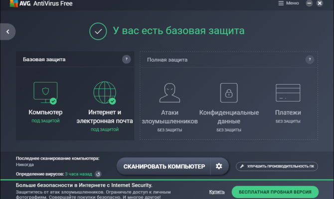AVG Anti-Virus Free - Функции, отзывы и цена