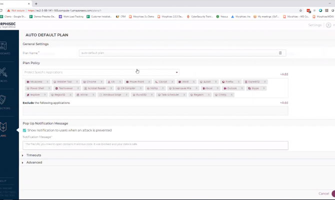 Morphisec. Plans