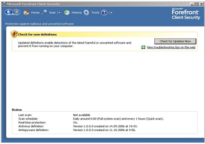 Мониторинг состояния антивируса Microsoft Forefront Client Security