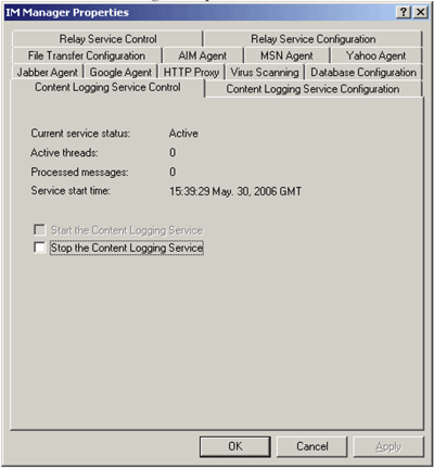 Symantec IM Manager 8.0 MMC Console –IM Manager Properties
