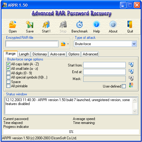 Advanced RAR Password Recovery