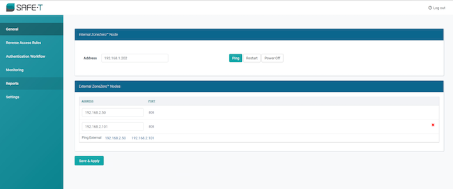 Настройка сетевых адресов шлюзов и контроллера с помощью веб-интерфейса администратора ZoneZero SDP: внутренний адрес контроллера доступа, внешние адреса шлюза доступа и шлюза аутентификации Настройка сетевых адресов шлюзов и контроллера с помощью веб-интерфейса администратора ZoneZero SDP: внутренний адрес контроллера доступа, внешние адреса шлюза доступа и шлюза аутентификации