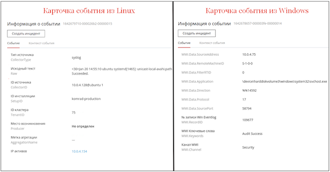 Нормализованные поля событий Linux и Windows Нормализованные поля событий Linux и Windows