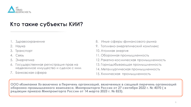Отрасли, подпадающие под требования 187-ФЗ Отрасли, подпадающие под требования 187-ФЗ