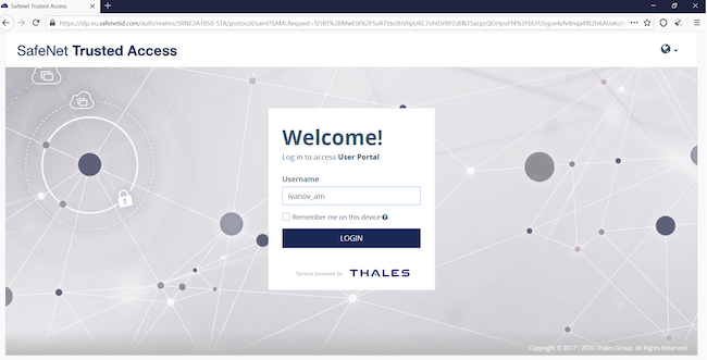 Доступ пользователя Ivanov_am к User Portal с использованием браузера Tor Доступ пользователя Ivanov_am к User Portal с использованием браузера Tor