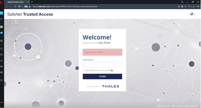 Доступ пользователя Petrov_am к User Portal с включённым VPN в браузере Opera запрещён Доступ пользователя Petrov_am к User Portal с включённым VPN в браузере Opera запрещён