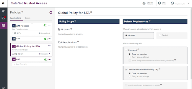 Настройка глобальной политики в STA Настройка глобальной политики в STA