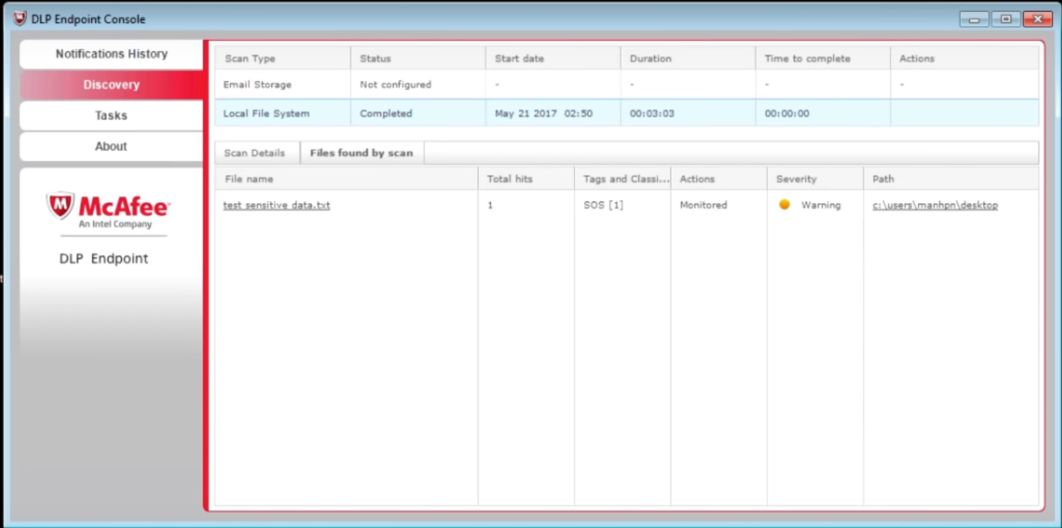 Модуль McAfee Endpoint Discovery доступен и на агенте Модуль McAfee Endpoint Discovery доступен и на агенте
