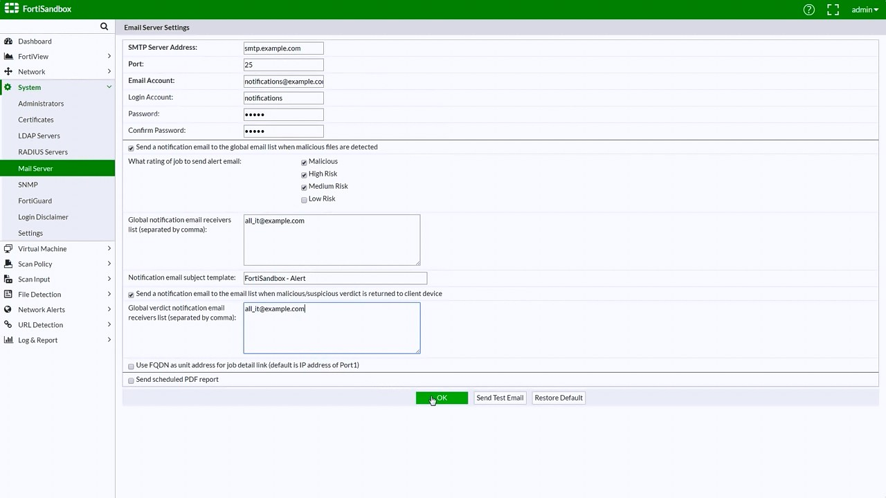 Настройка уведомлений по электронной почте Настройка уведомлений по электронной почте