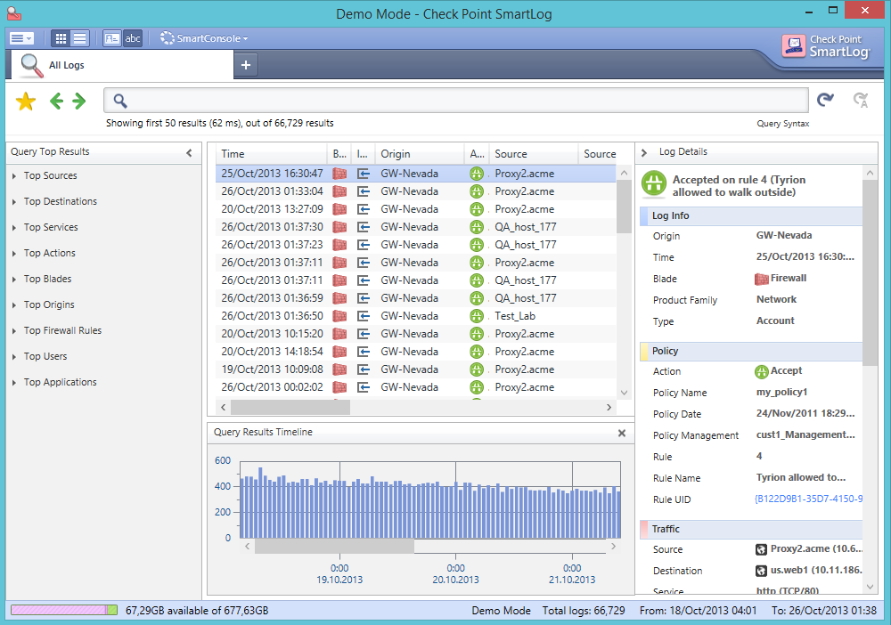 Интерфейс работы с событиями аудита в Check Point SmartLog Интерфейс работы с событиями аудита в Check Point SmartLog