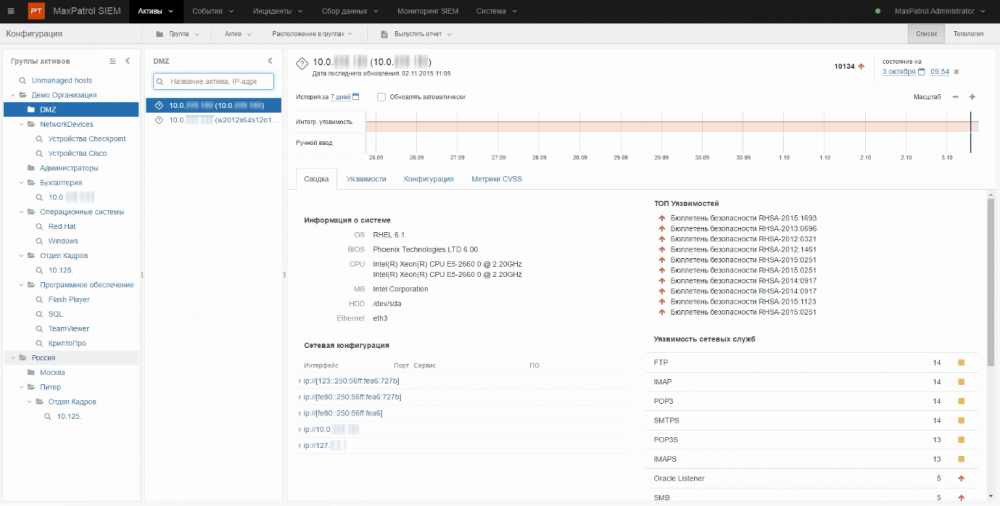 Информация об активах (компьютерах и сетевом оборудовании) в MaxPatrol SIEM Информация об активах (компьютерах и сетевом оборудовании) в MaxPatrol SIEM