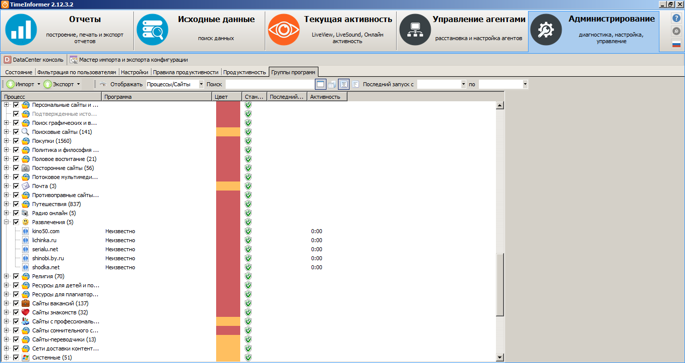 Группы программ Группы программ